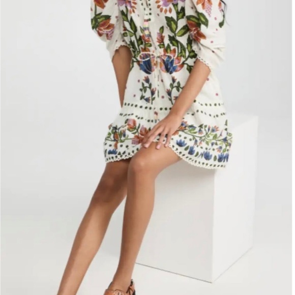 Farm Rio White Garden Mini Dress - Picture 6 of 6